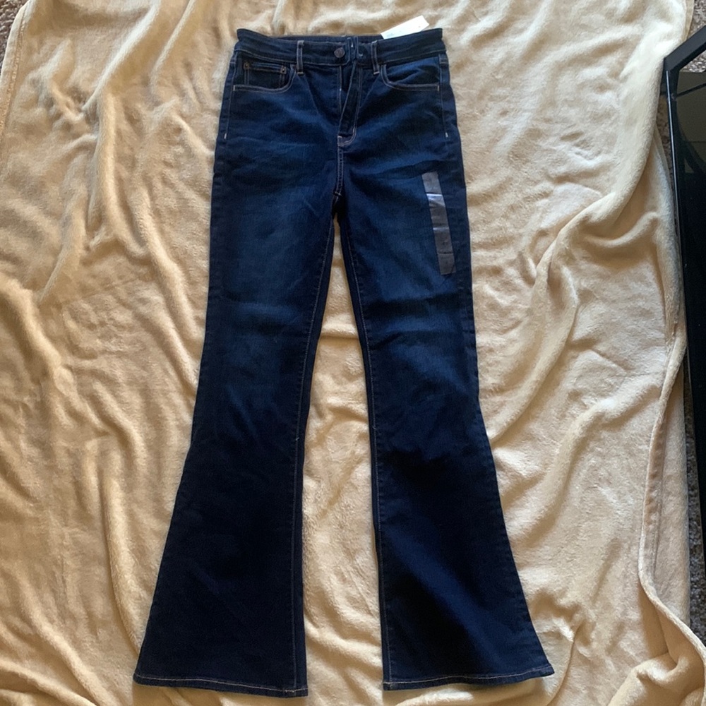 American eagle size 4 highest rise flare super stretch